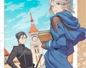 ADVANCED REVIEW: ‘A Gentle Noble’s Vacation Recommendation,’ Volume 1 The Gentle Noble's Vacation Recommendation Volume 1 - A blonde man wearing a blue coat stands in the foreground looking behind him. On the left stands a man with black hair in a black coat. The top text reads 'A Gentle Noble's Vacation Recommendation' and underneath reads 'Misaki, Momochi, Sando.' The side text reads 'Tokyopop'. In the bottom left corner is the number 1.