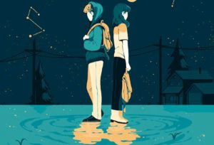 Under Shifting Stars - Two characters stand back to back under yellow text reading 'Under Shifting Stars'.