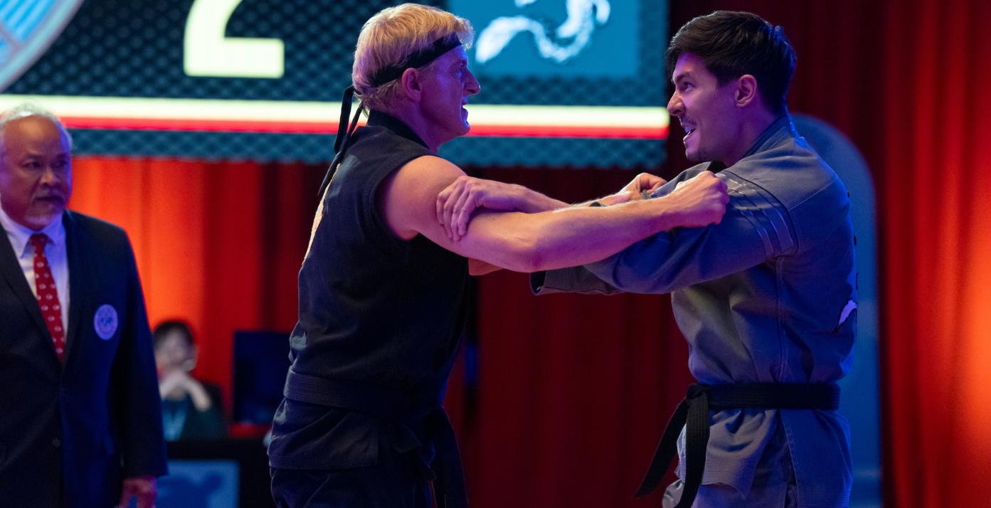 REVIEW: 'Cobra Kai' Season 6 Part 3 Sticks The Landing 2 WIlliam Zabka as Johnny Lawrence and Lewis Tan as Sensei Wolf In Cobra Kai Season 6 part 3 from Netflix