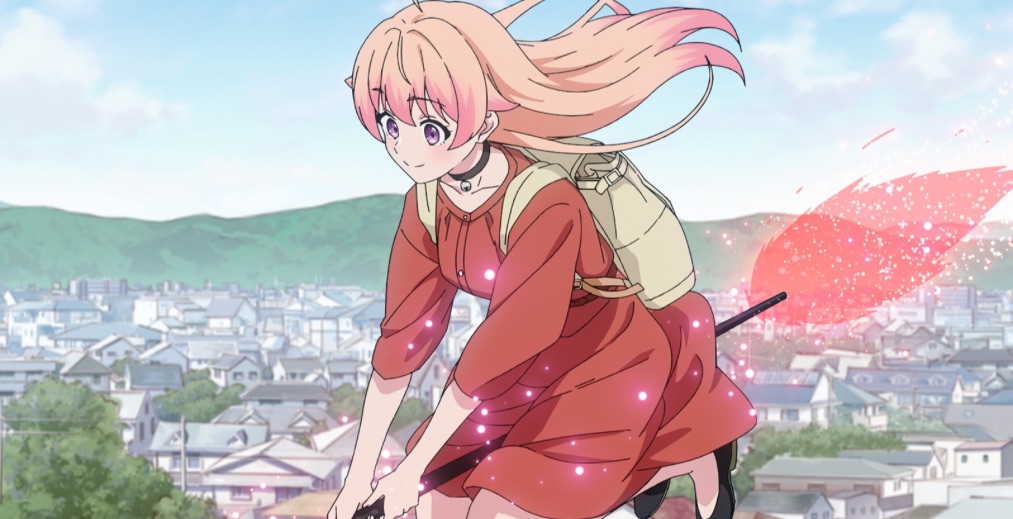 Nico flies on a broom in Witch Watch.