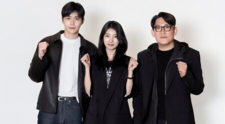 Bae Suzy, Kim Seonho, and director Han Jaerim promotional image for Delusion from Disney PLus