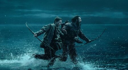 Aaron Taylor-Johnson and Alfie Williams in 28 Years Later