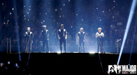 Mongolz at the Blast.tv Austin Major 2025 semi-final entrance