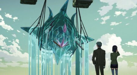 The ship being discovered in Mobile Suit Gundam GQuuuuuuX Episode 9