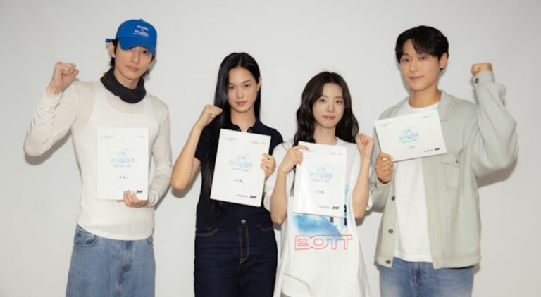Netflix’s Romantic Fantasy K-Drama ‘Grand Galaxy Hotel’ Starts Production Grand Galaxy Hotel promotional photo with cast from Netflix
