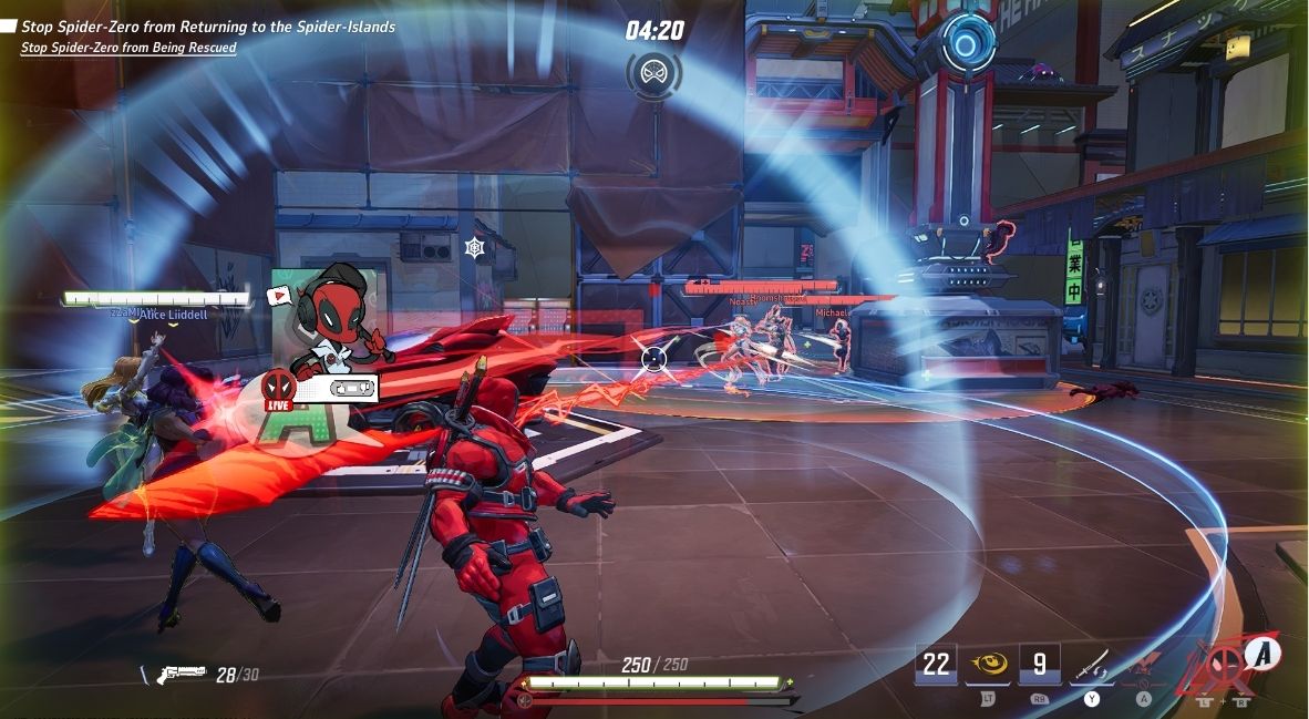 Deadpool AOE Combat in Marvel Rivals