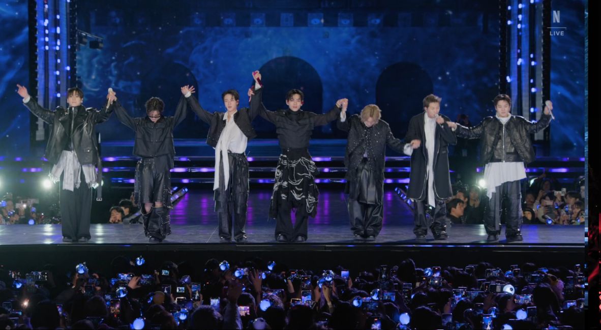 BTS THE COMEBACK LIVE ARIRANG still from Netflix.