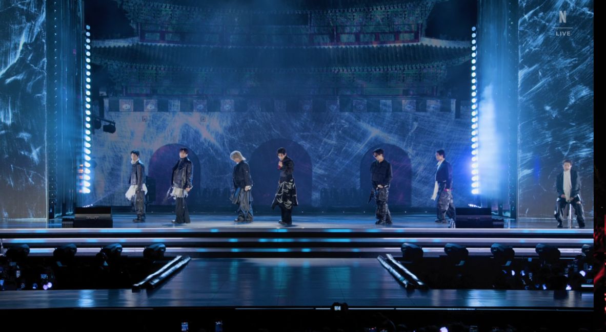 BTS THE COMEBACK LIVE ARIRANG still from Netflix.