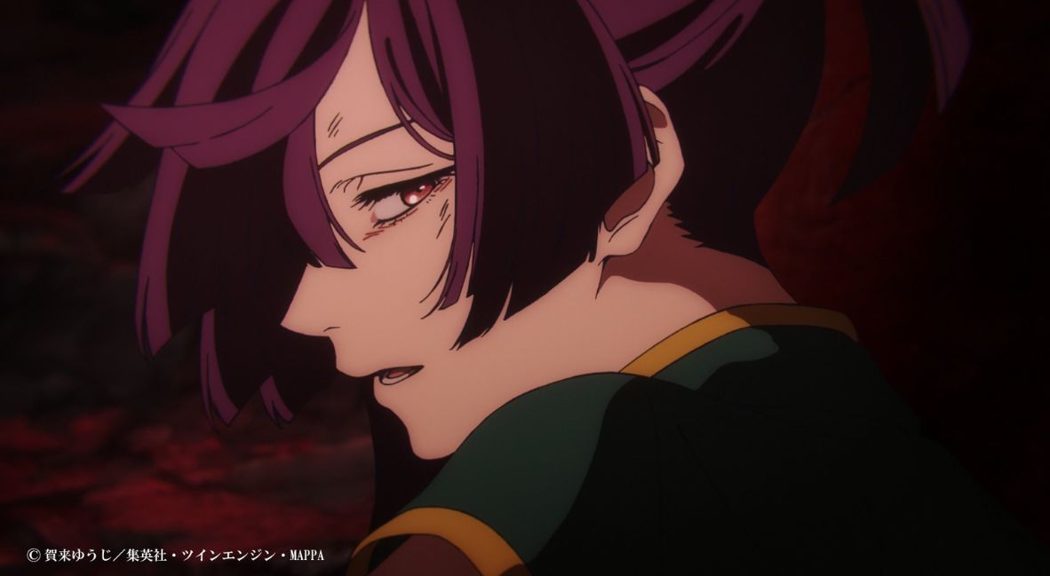 Yuzuriha hiding her wounds at the end of the battle