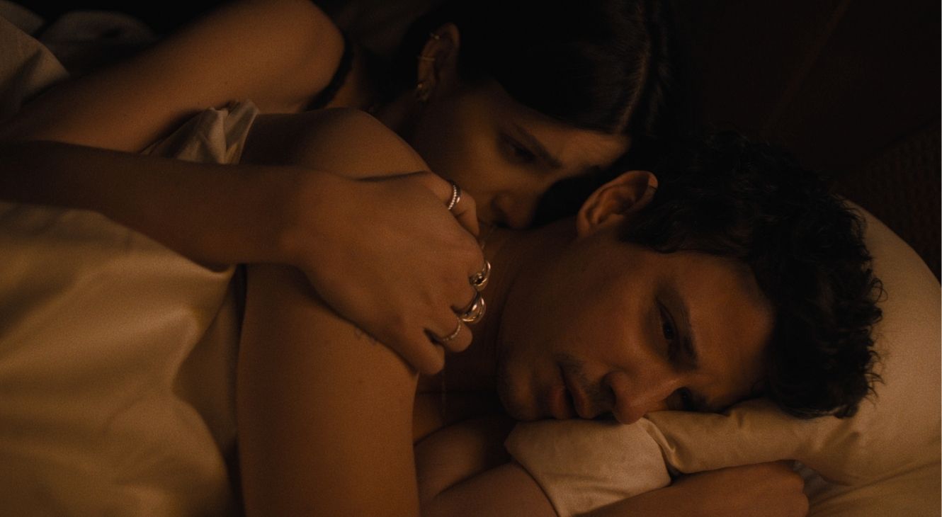 Camila Morrone and Adam DiMarco in Something Very Bad Is Going To Happen