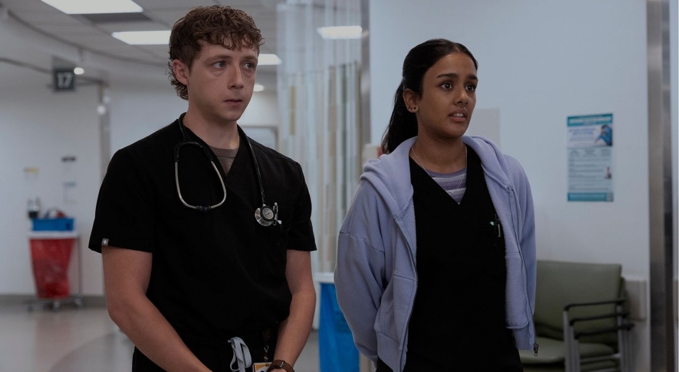 Javadi and Whitaker in The Pitt Season 2 Episode 9