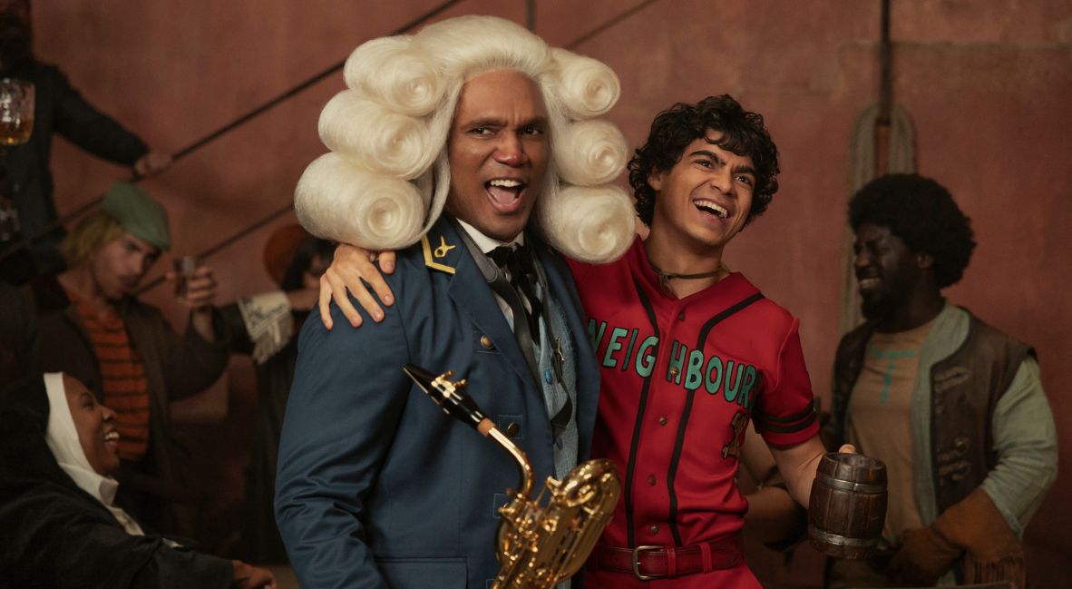 Ingram and Luffy celebrate in One Piece Season 2