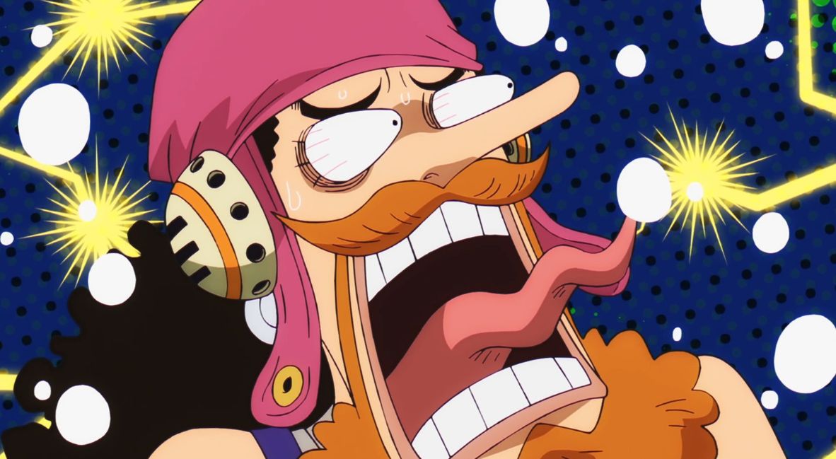 Usopp reacts to the giant sized cat