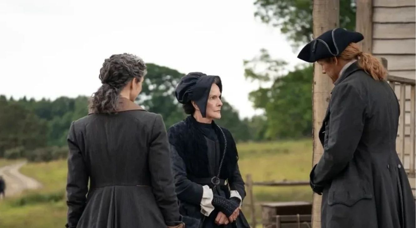 RECAP: ‘Outlander’ Season 8 Episode 6 — “Blessed are the Merciful” 1 Caitríona Balfe, Frances Tomelty, and Sam Heughan in Outlander Season 8 Episode 6